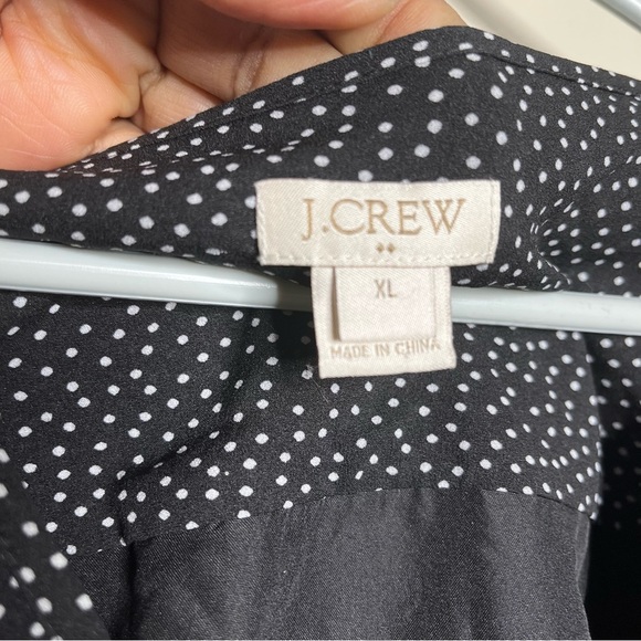 J. Crew Factory Oversized Long Sleeve Polka Dot Button Front Swing Dress SZ XL - Picture 5 of 13